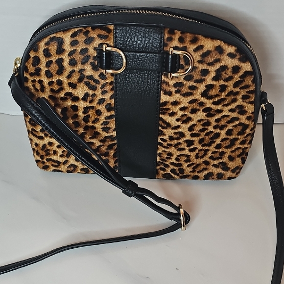Talbots Handbags - Talbots Leopard and Black Crossbody Bag